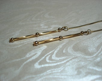 Vermeil Bar Threader Earrings – 14k Gold Plated Sterling Silver