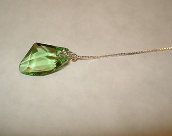 Peridot Crystal Sterling Silver Threader Earrings
