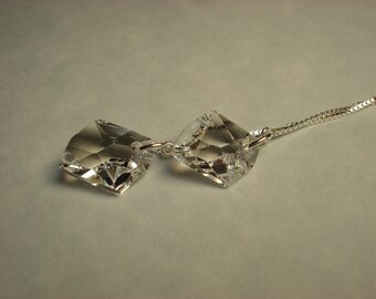 Clear Swarovski Crystals on Sterling Ear Threads- Threader Earrings or Necklace-FREE SHIPPING To U.S.-