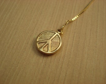 Gold Plated Peace Sign Threader Earrings – Vermeil Dangle Earrings