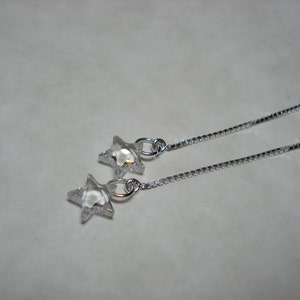 Malutkie, przezroczyste gwiazdki z cyrkonii sześciennej na srebrnych nitkach do kolczyków - kolczyki lub naszyjnik z nawlekaczem - BEZPŁATNA WYSYŁKA do USA