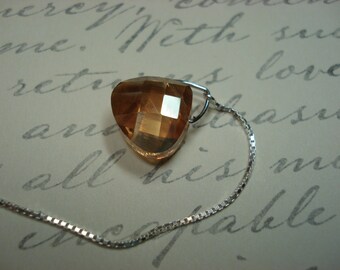 Gold Swarovski Crystal Purse Earrings, Sterling Silver Threader