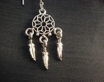 Dream Catchers on Sterling Ear Threads- Threader Earrings or Necklace-FREE SHIPPING To U.S.-