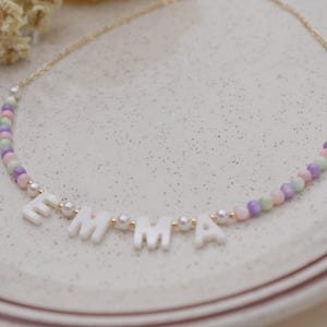 Custom Kids Name Necklace – Personalized Letter Necklace for Girls – Birthday Gift, Back to School Necklace, Toddler Jewelry, Christmas Gift