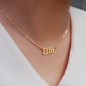 Personalized Name Necklace, Custom 18K Gold Plated Name Necklace, Minimalist Name Necklace, Mother's Day Gift, Christmas Gift, Gift for Her