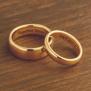 Custom Engraved Tungsten Ring | Wedding Anniversary Promise Valentine&#39;s Day Gift for Him,Her,Husband,Wife,Boyfriend,Girlfriend,Couples