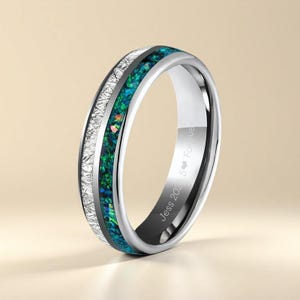 Personalized Tungsten Ring for Him or Her, 6mm Silver Inlay Band, Custom ring for Husband Wife Boyfriend Girlfriend Wedding Birthday gift