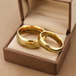 Custom Engraved Tungsten Ring | Wedding Anniversary Promise Valentine&#39;s Day Gift for Him,Her,Husband,Wife,Boyfriend,Girlfriend,Couples