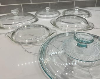 Tapas de vidrio vintage, disponibles en varios tamaños y estilos, tapas de repuesto para vajilla.