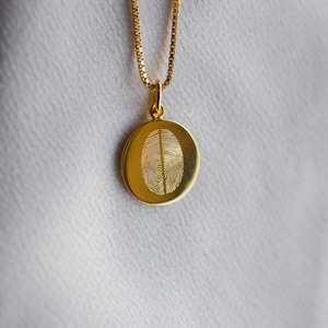 Double Fingerprint Necklace – Custom 18K Gold Vermeil Pendant with Two Actual Fingerprints, Memorial Jewelry, Personalized Keepsake Gift