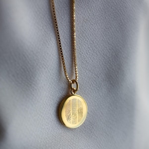 Triple Fingerprint Necklace – Custom Gold Vermeil Pendant Engraved with 3 Actual Fingerprints, Personalized Memorial Jewelry, Keepsake Gift