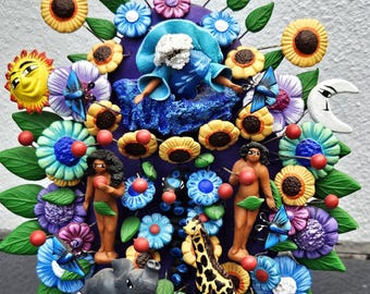TREE of LIFE Candelabra, Clay, Mexican Tree of Life, Mexican