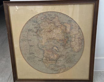 ORIGINAL 1st Around the world PANAM flight map signed by crew 1947