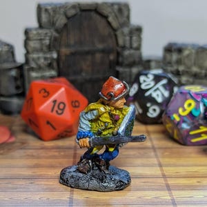 Painted miniature - D&D Elf Ranger Warrior Fighter Vintage Grenadier Model 1980s