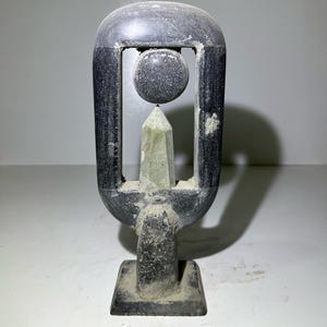 Ancient Egyptian Symbolic Figurine with Natural Stones