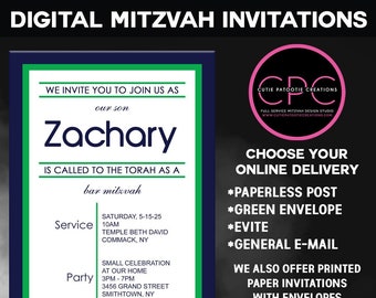 Customizable Bar/Bat Mitzvah Invitation (Digital)