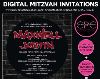 Graffiti Bar/Bat Mitzvah Invitation | Digital File