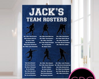 Sports Team Roster Seating Chart | Bar Mitzvah Seating Chart | Table Plan | Seating Plan | Find Your Seat Sign | We can do ANY Sport