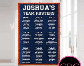 Personalized Basketball Seating Chart – Bar Mitzvah, Wedding