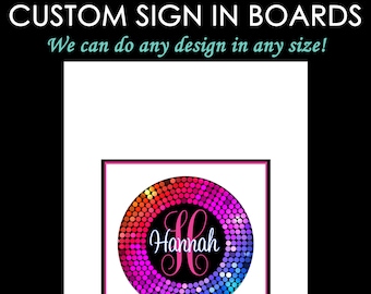 Personalized Bat Mitzvah Sign In Board, Rainbow Confetti
