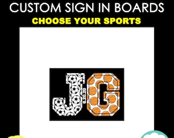 Bar Mitzvah Sign in Board - Basketball - Soccer - Choose Your Sports