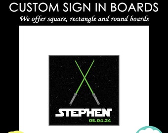 Space Movie Theme Bar Mitzvah Sign in Board - Bat Mitzvah Sign In Board - Guest Sign In