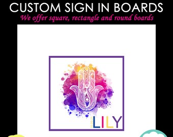 Hamsa Bat Mitzvah Sign in Board, Hamsa Bar Mitzvah Sign in Board, Wedding Guest Sign In, Sweet 16 Sign in Board, Custom