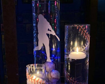 Baseball Player Silhouette for Centerpieces - Removable Vinyl Decal - Vinyl Sticker - We can do any sport