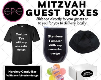 Bar and Bat Mitzvah Guest Boxes - Virtual Zoom Mitzvah Service - Custom Designed for You and Your Budget by Cutie Patootie Creations