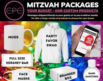 Bar and Bat Mitzvah Guest Box for Virtual Zoom Service or Micro Mitzvah Celebration - Choose Your Products and Budget - Custom Gift Boxes