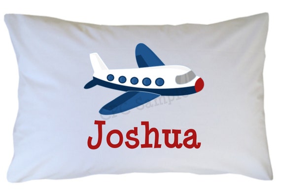 Airplane Pillow Case Personalized Travel or Standard Size for Girl or Boy - Dump Truck, Tractor, Cement Truck & Car Also Available Il_570xn
