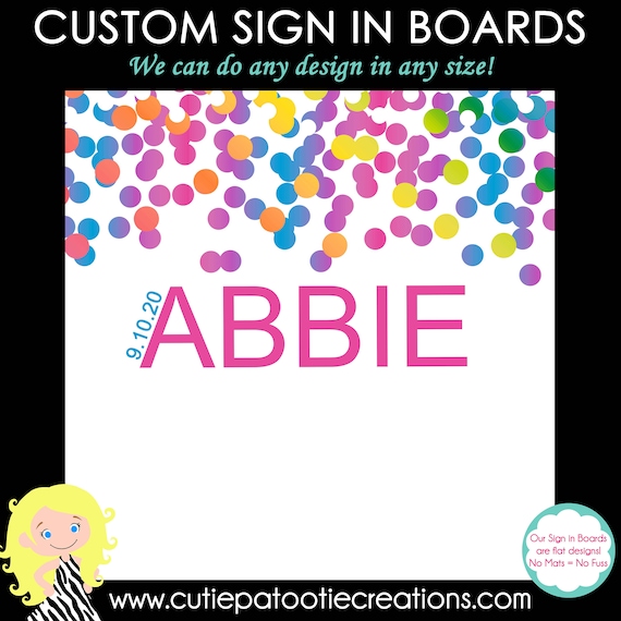 Bat Mitzvah Sign In Board, Bar Mitzvah Sign In Board, Sign in Pillow, Rainbow Confetti Il_570xn