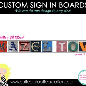 Mazel Tov Bat Mitzvah Sign in Board, Mazel Tov Bar Mitzvah Sign in Board image 1