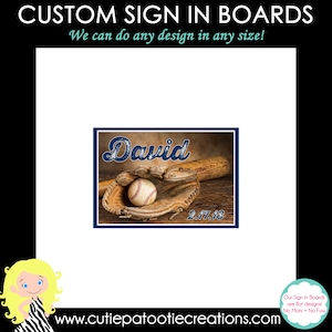 Baseball Bar Mitzvah Sign in Board We can do All Sports See listing description for size recommendation image 1