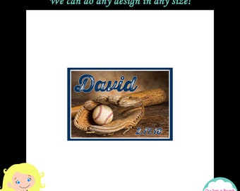 Custom Baseball Bar Mitzvah Sign In Board