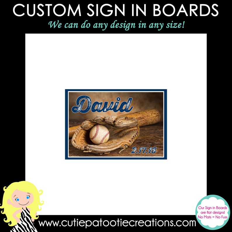 Baseball Bar Mitzvah Sign in Board We can do All Sports See listing description for size recommendation image 1