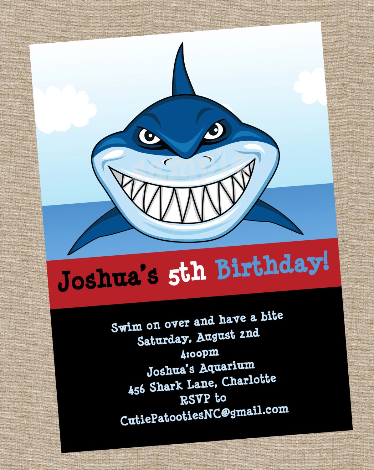 shark-birthday-invitation-printable-or-printed-shark-party-etsy