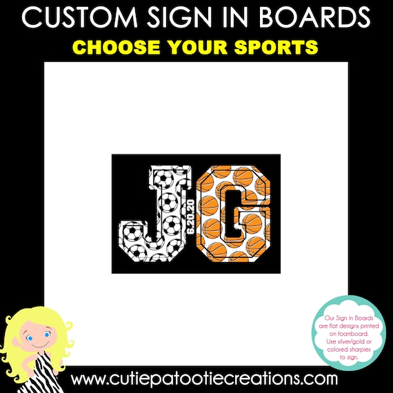 Bar Mitzvah Sign in Board - Basketball - Soccer - Choose Your Sports Il_570xn