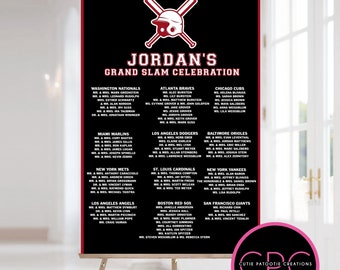 Baseball Bar Mitzvah Seating Chart – Grand Slam Celebration
