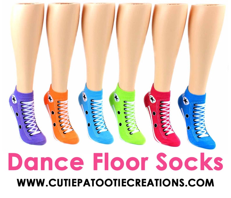 Dance Floor Party Socks for Bar and Bat Mitzvah Sweet 16 Quinceanera Wedding Sneaker Style Socks image 1