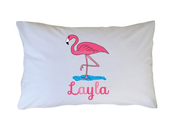 Personalized Pink Flamingo Pillow Case Il_570xn