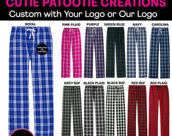 ROYAL BLUE - Custom Bar/Bat Mitzvah Flannel Pants - Personalized Logo Party Favors
