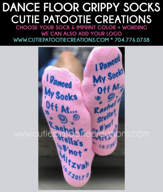 Personalized Grippy Mitzvah Socks (case of 48) - Bat Mitzvah Socks, Bar Mitzvah Socks, Mitzvah Party Socks, Custom Mitzvah Favors Il_570xn