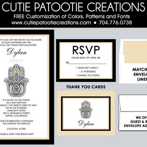 Hamsa Hand Bat Mitzvah Invitations image 2