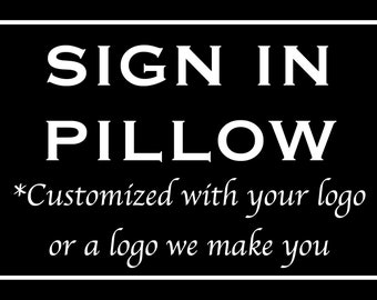 Custom Sign in Pillow for Bar Mitzvah, Bat Mitzvah, B'nai Mitzvah, Sweet 16, Wedding or Quinceanera with your Logo or our Log