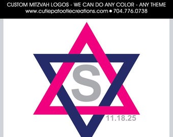 Bar & Bat Mitzvah Logo | Jewish Star of David with Initial | Custom Mitzvah Branding