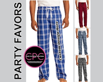 District Flannel Plaid Lounge Pants Custom Personalized Unisex Pants With Your Logo or Our FREE Logo