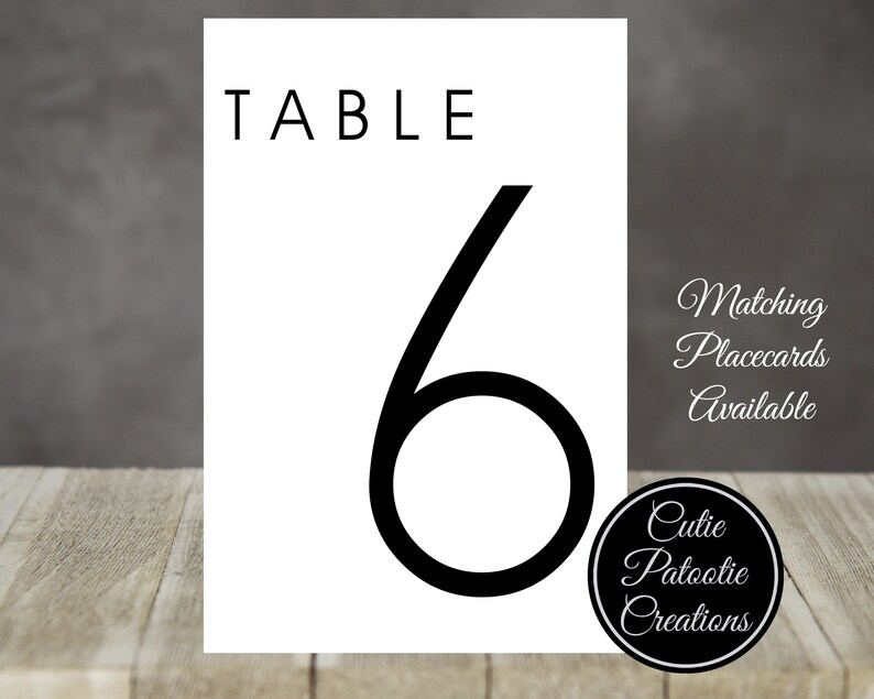 Table Number Cards for Weddings, Bat Mitzvah, Bar Mitzvah, Sweet 16 Choose your Font Choose your Colors image 5