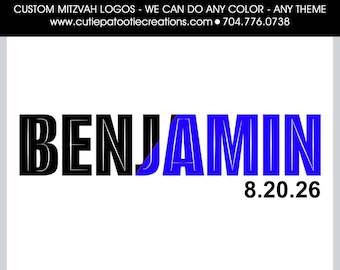 Custom Bar & Bat Mitzvah Logo | Personalized Mitzvah Branding | Digital Logo Design for Invitations, Swag and Decor | Name and Initials Logo