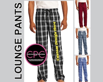 District Flannel Plaid Lounge Pants Custom Personalized Unisex Pants With Your Logo or Our FREE Logo